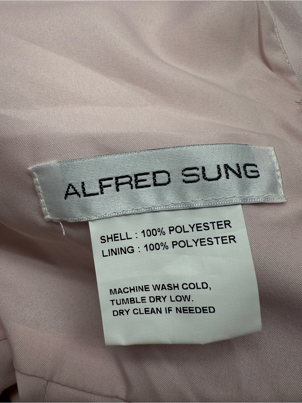 ALFRED SUNG D874 Blush Pink Satin Halter A Line Gown, Size 16 - Picture 8 of 9